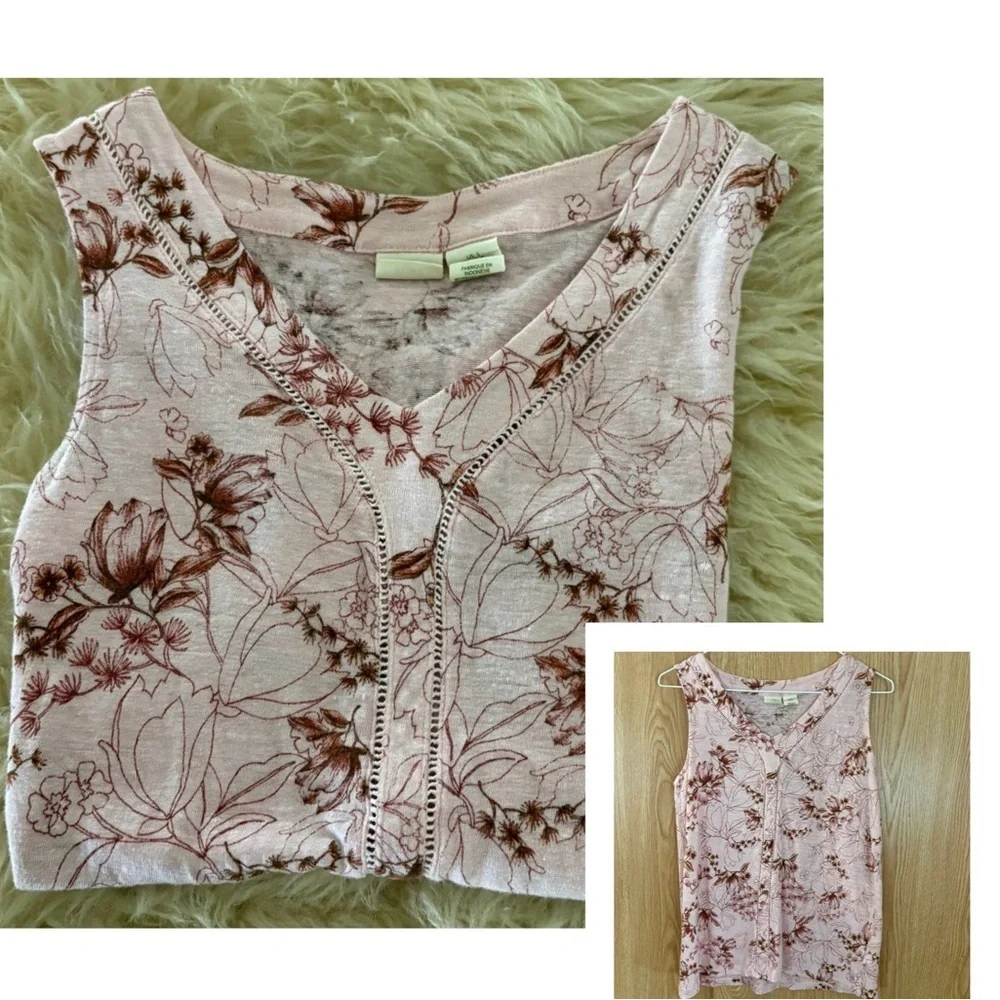 Lucy & Laurel Pink Floral Tank Top - Picture 2 of 5